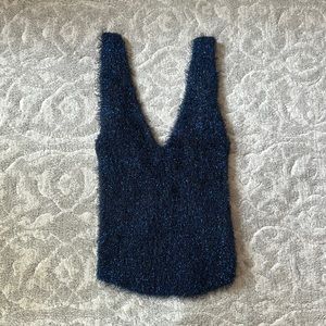 Urban Outfitters Fuzzy Metallic Tank Top